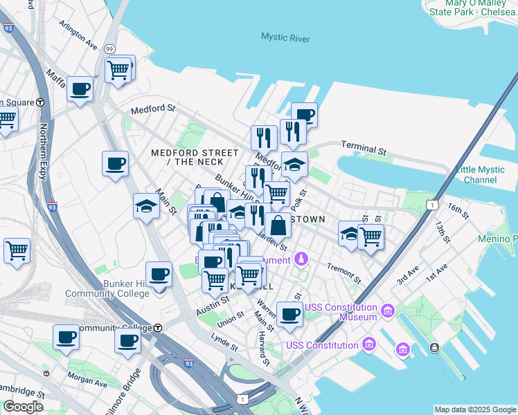 map of restaurants, bars, coffee shops, grocery stores, and more near in 