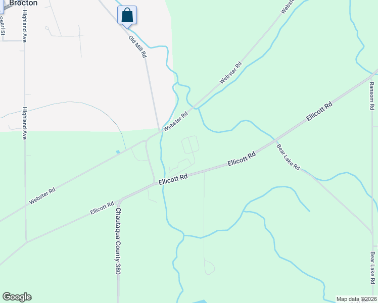 map of restaurants, bars, coffee shops, grocery stores, and more near 5721 Webster Road in Brocton