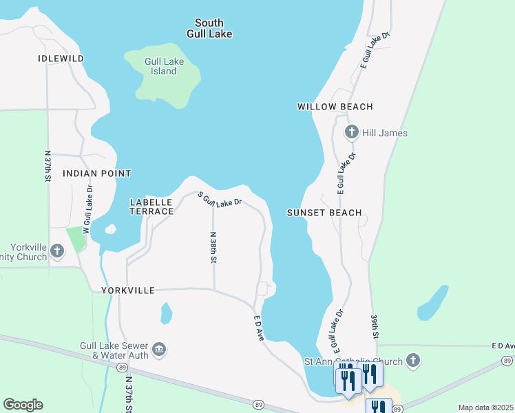 map of restaurants, bars, coffee shops, grocery stores, and more near 481 South Gull Lake Drive in Richland