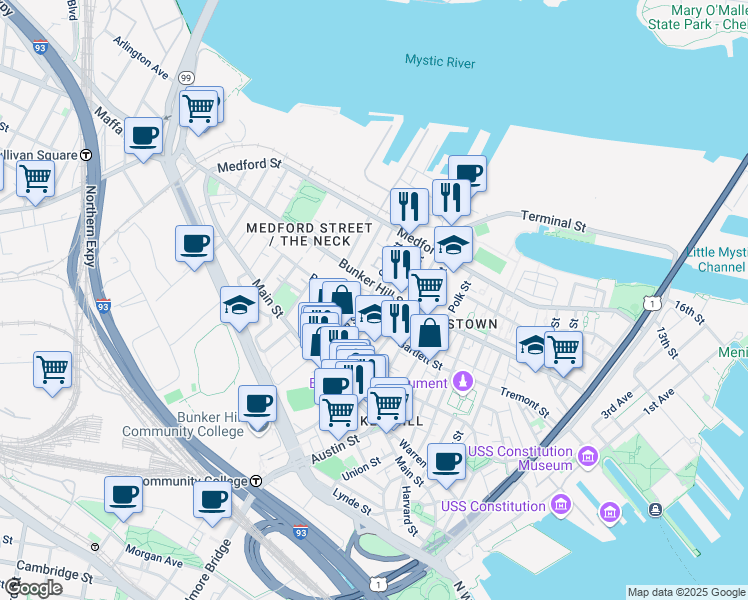 map of restaurants, bars, coffee shops, grocery stores, and more near in 