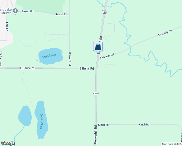 map of restaurants, bars, coffee shops, grocery stores, and more near 11628 Bunkerhill Road in Pleasant Lake