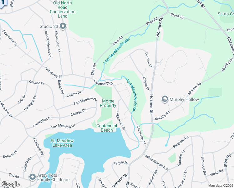 map of restaurants, bars, coffee shops, grocery stores, and more near 107 Causeway Street in Hudson