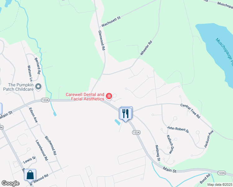 map of restaurants, bars, coffee shops, grocery stores, and more near 106 Main Street in Rutland