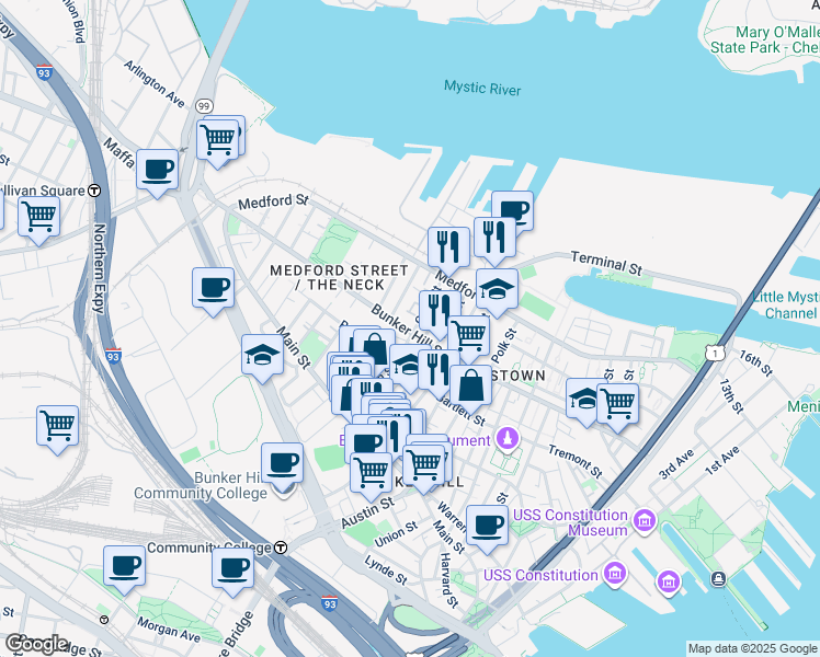 map of restaurants, bars, coffee shops, grocery stores, and more near in 