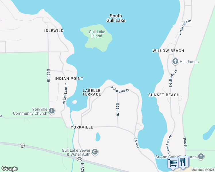 map of restaurants, bars, coffee shops, grocery stores, and more near 731 South Gull Lake Drive in Richland