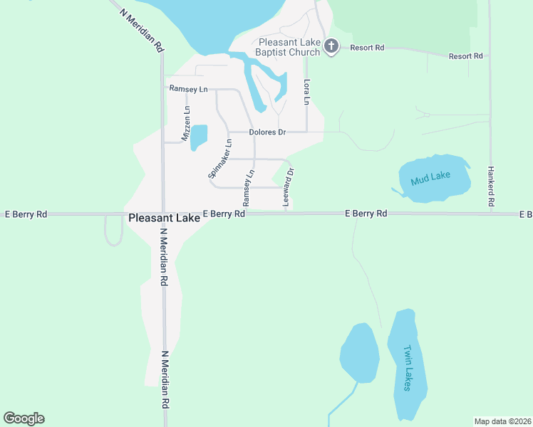 map of restaurants, bars, coffee shops, grocery stores, and more near 4528 East Berry Road in Pleasant Lake