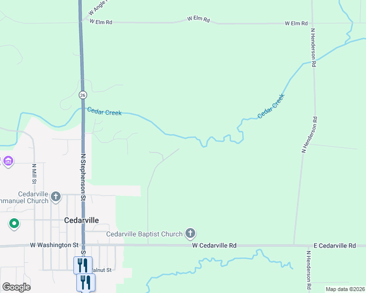 map of restaurants, bars, coffee shops, grocery stores, and more near 638 West Cedarville Road in Freeport