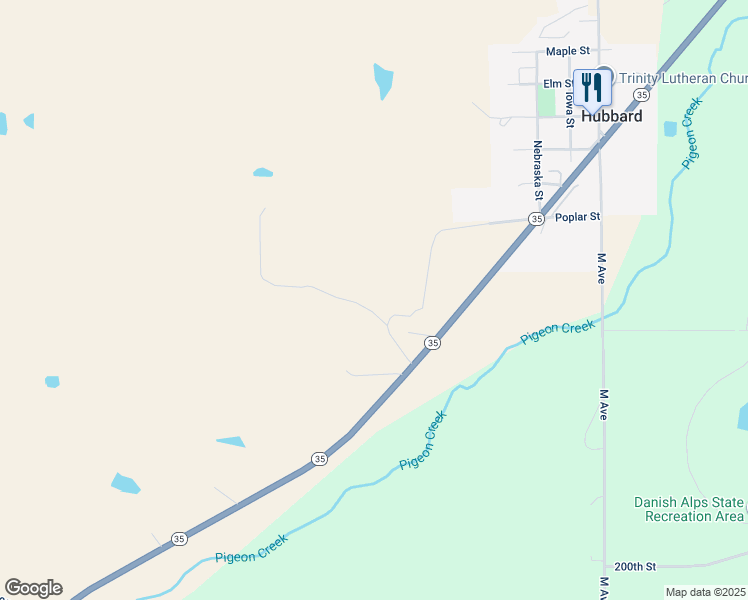 map of restaurants, bars, coffee shops, grocery stores, and more near in Hubbard