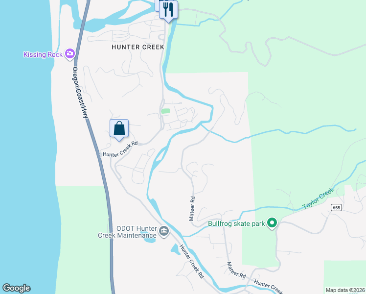 map of restaurants, bars, coffee shops, grocery stores, and more near 28448 Mateer Road in Gold Beach
