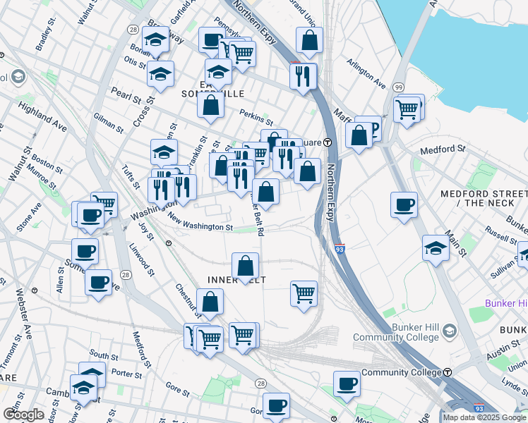 map of restaurants, bars, coffee shops, grocery stores, and more near in 
