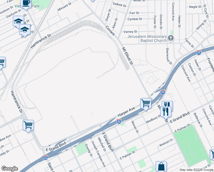 map of restaurants, bars, coffee shops, grocery stores, and more near in Detroit