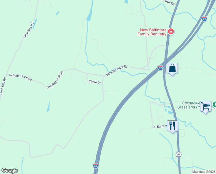 map of restaurants, bars, coffee shops, grocery stores, and more near Circle Dr Exd in Greene