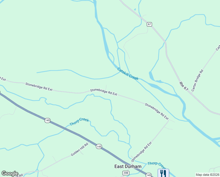 map of restaurants, bars, coffee shops, grocery stores, and more near 360 Stonebridge Road Extension in East Durham