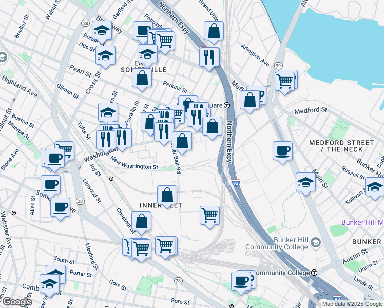 map of restaurants, bars, coffee shops, grocery stores, and more near in 