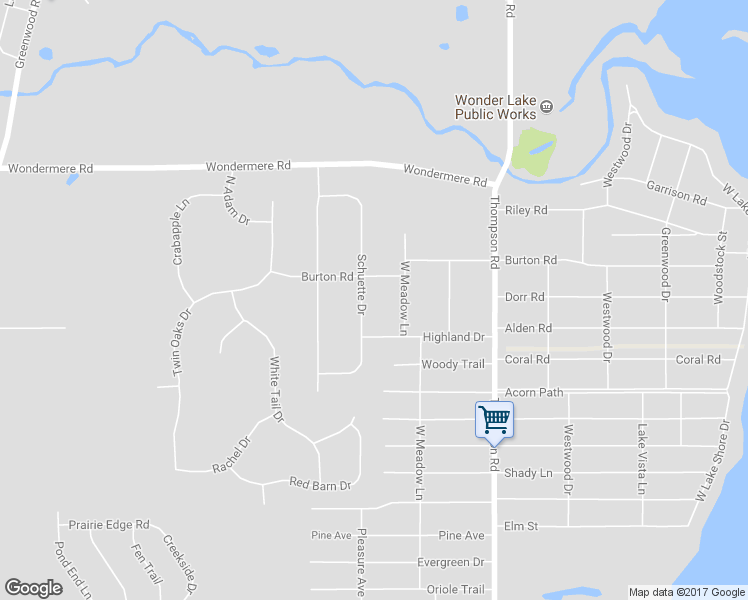 map of restaurants, bars, coffee shops, grocery stores, and more near 3808 Schuette Drive in Wonder Lake