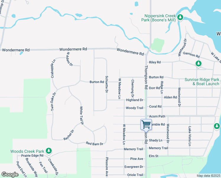 map of restaurants, bars, coffee shops, grocery stores, and more near 3808 Schuette Drive in Wonder Lake