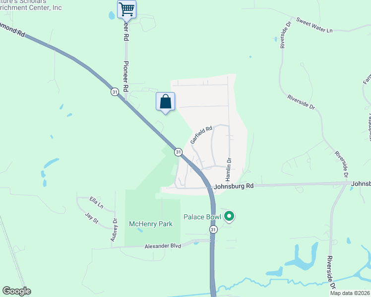 map of restaurants, bars, coffee shops, grocery stores, and more near 3703 North Richmond Road in Johnsburg