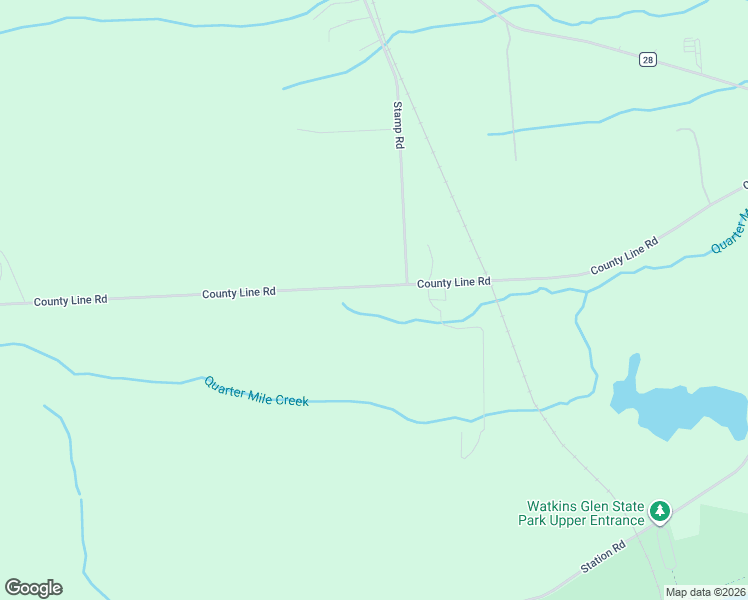 map of restaurants, bars, coffee shops, grocery stores, and more near 3106 County Line Road in Watkins Glen
