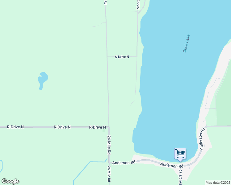 map of restaurants, bars, coffee shops, grocery stores, and more near 21190 26 Mile Road in Olivet