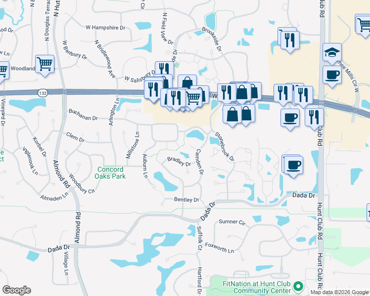 map of restaurants, bars, coffee shops, grocery stores, and more near 6963 Morgan Court in Gurnee