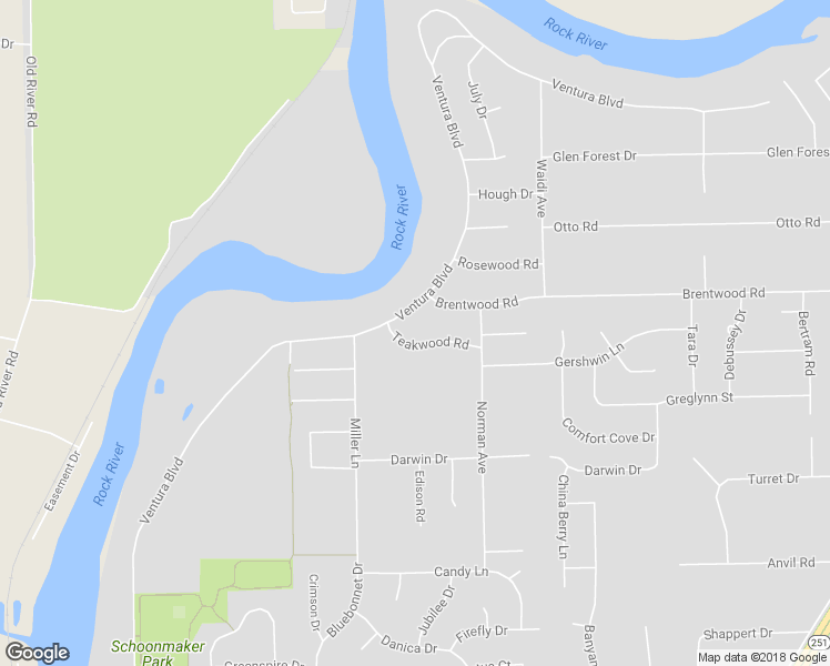 map of restaurants, bars, coffee shops, grocery stores, and more near 226 Teakwood Road in Machesney Park