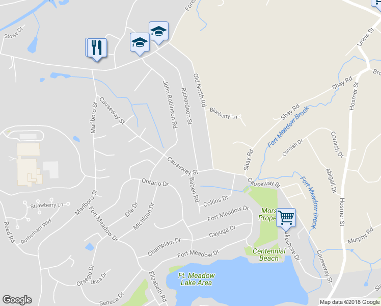 map of restaurants, bars, coffee shops, grocery stores, and more near 8 Richardson Street in Hudson
