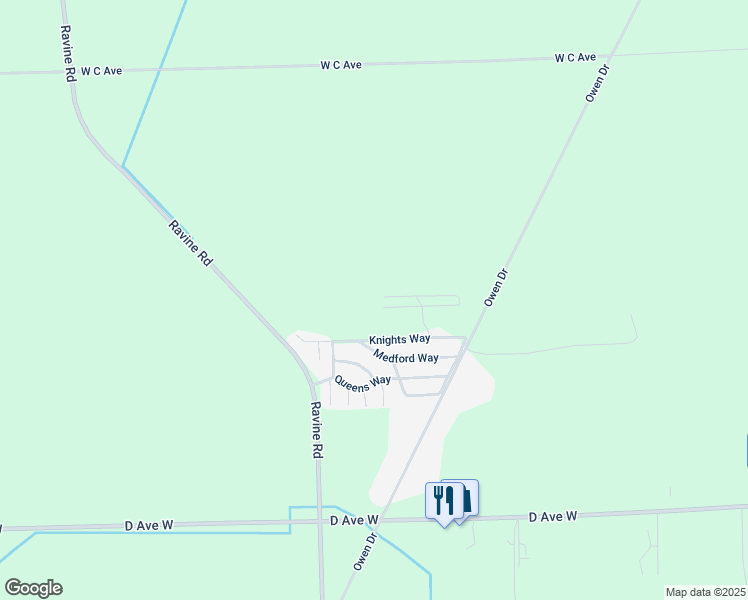 map of restaurants, bars, coffee shops, grocery stores, and more near 6315 Knights Way in Kalamazoo
