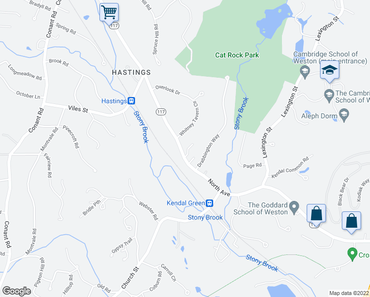 map of restaurants, bars, coffee shops, grocery stores, and more near 153 North Avenue in Weston