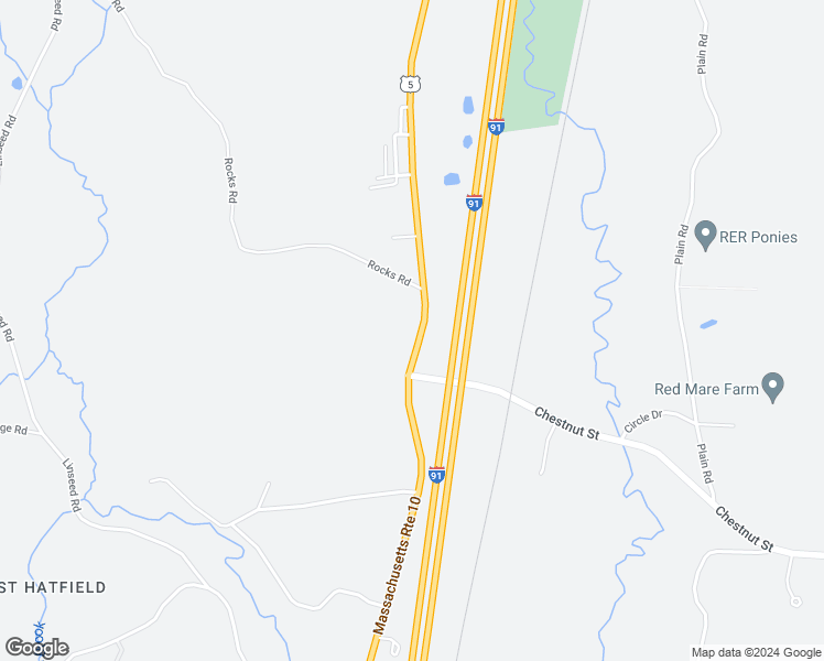 map of restaurants, bars, coffee shops, grocery stores, and more near 121 West Street in Hatfield