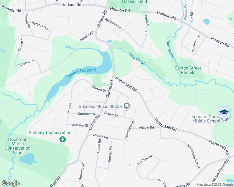 map of restaurants, bars, coffee shops, grocery stores, and more near 12 Magnolia Road in Sudbury