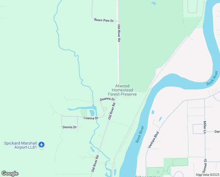map of restaurants, bars, coffee shops, grocery stores, and more near 8495 Old River Road in Rockford