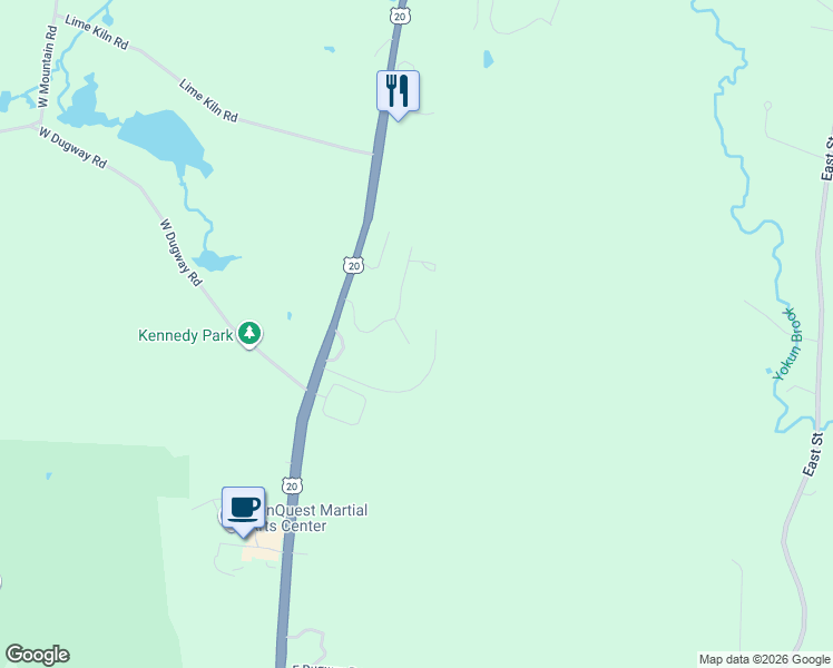 map of restaurants, bars, coffee shops, grocery stores, and more near 3 October Hill Drive in Lenox