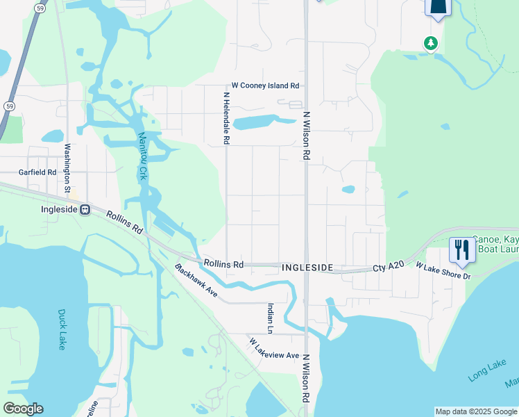 map of restaurants, bars, coffee shops, grocery stores, and more near 35811 North Hunt Avenue in Ingleside