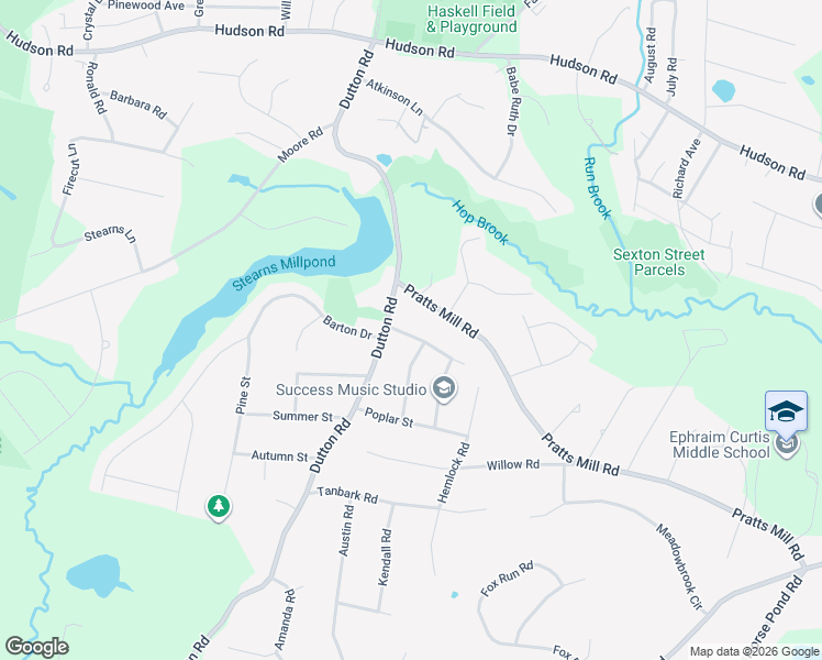 map of restaurants, bars, coffee shops, grocery stores, and more near 12 Magnolia Road in Sudbury