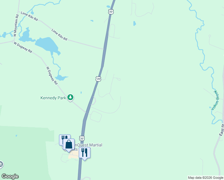 map of restaurants, bars, coffee shops, grocery stores, and more near 3 October Hill Drive in Lenox