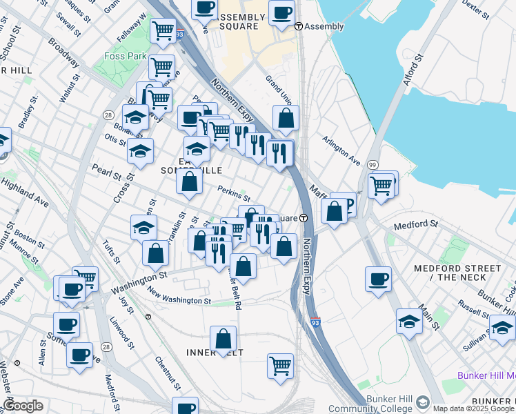 map of restaurants, bars, coffee shops, grocery stores, and more near in 