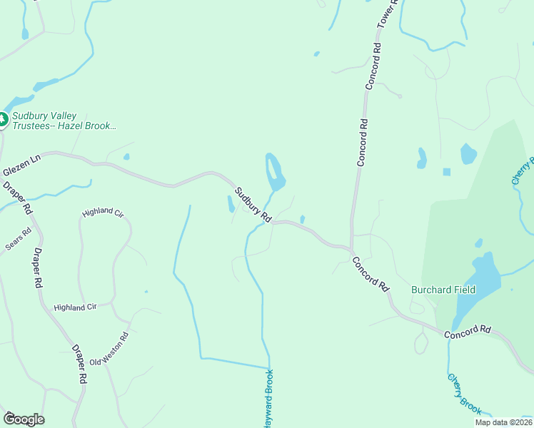 map of restaurants, bars, coffee shops, grocery stores, and more near 63 Sudbury Road in Weston