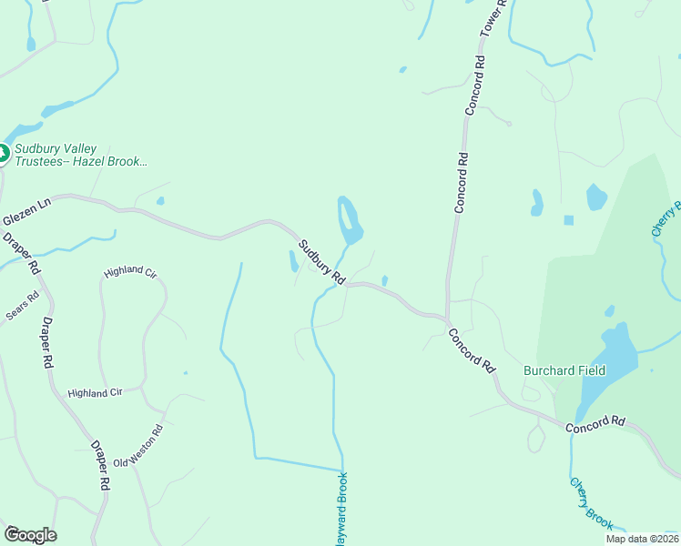 map of restaurants, bars, coffee shops, grocery stores, and more near 63 Sudbury Road in Weston