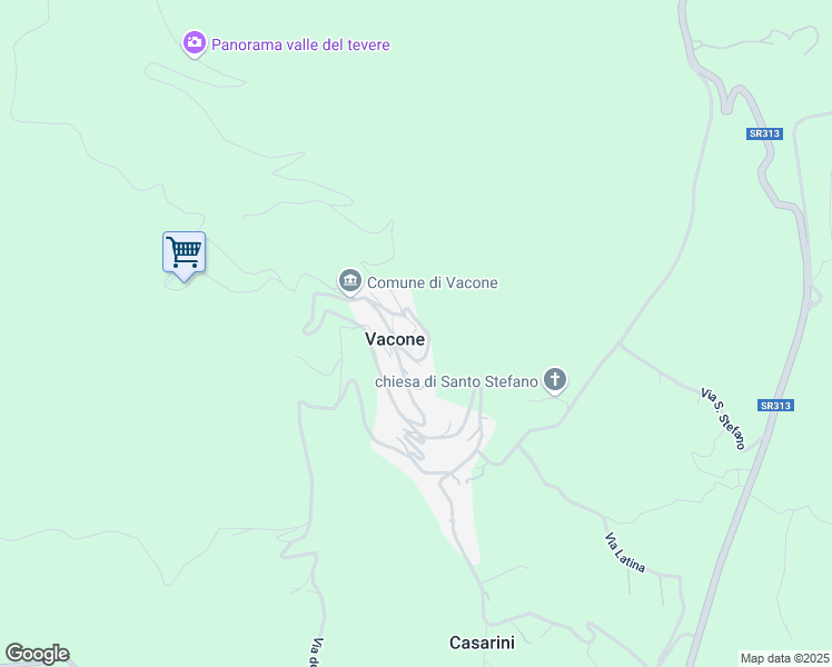 map of restaurants, bars, coffee shops, grocery stores, and more near 4 Piazza Municipio in Vacone