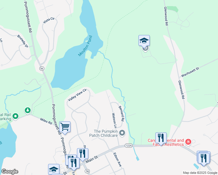 map of restaurants, bars, coffee shops, grocery stores, and more near 26 Watson Lane in Rutland