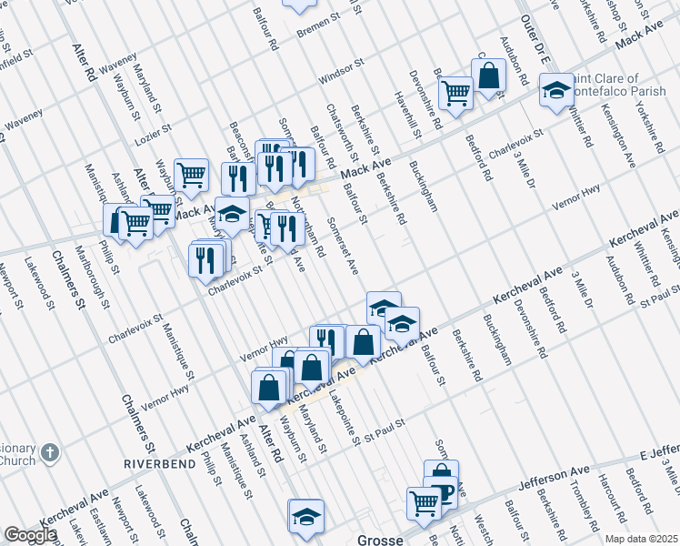 1342 Nottingham Road, Grosse Pointe Park MI Walk Score