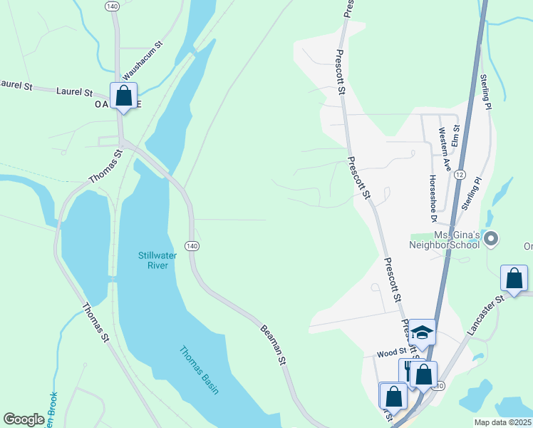map of restaurants, bars, coffee shops, grocery stores, and more near 208 Beaman Street in West Boylston