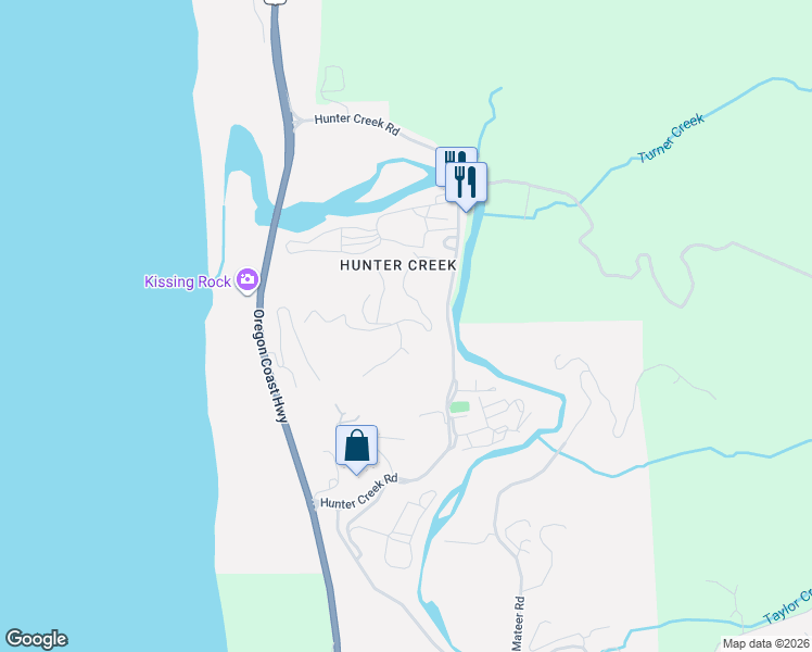 map of restaurants, bars, coffee shops, grocery stores, and more near 28640 Brooks Road in Gold Beach