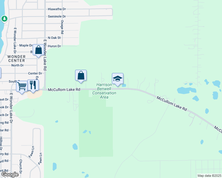 map of restaurants, bars, coffee shops, grocery stores, and more near 6809 McCullom Lake Road in Wonder Lake