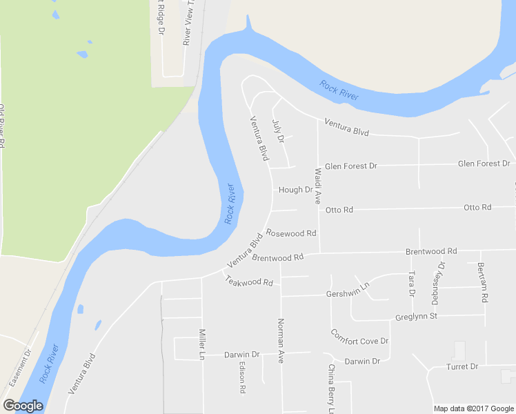 map of restaurants, bars, coffee shops, grocery stores, and more near 11744 Ventura Boulevard in Machesney Park