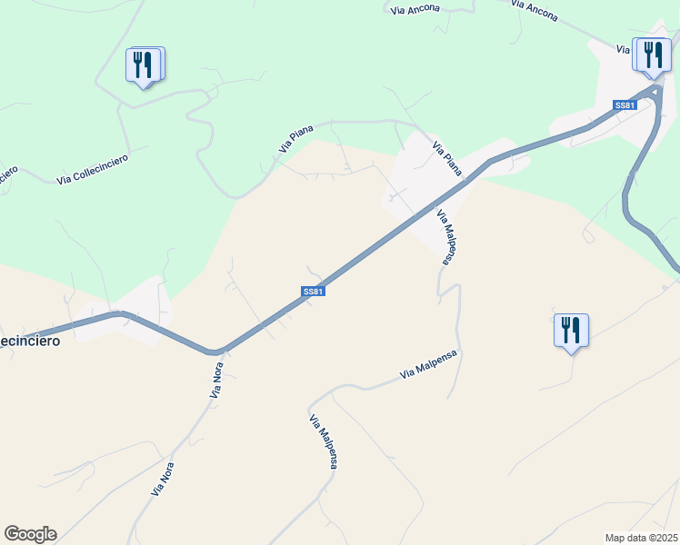 map of restaurants, bars, coffee shops, grocery stores, and more near 27 Contrada Velone in Provincia di Pescara
