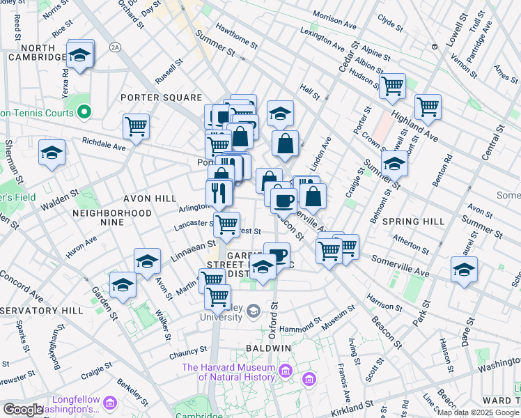 map of restaurants, bars, coffee shops, grocery stores, and more near 769 Somerville Avenue in Somerville