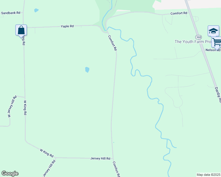 map of restaurants, bars, coffee shops, grocery stores, and more near 242 Comfort Road in Ithaca