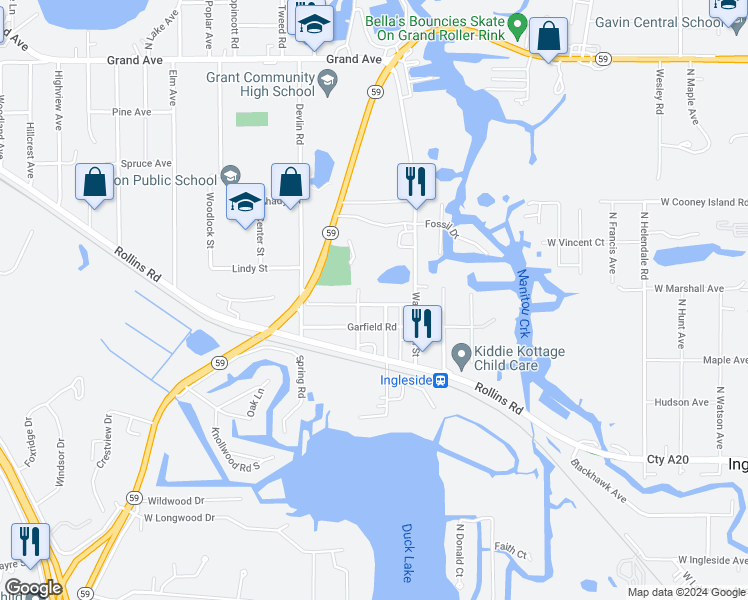 map of restaurants, bars, coffee shops, grocery stores, and more near 508 Lincoln Avenue in Ingleside