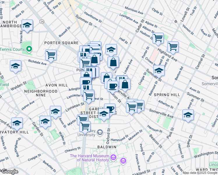 map of restaurants, bars, coffee shops, grocery stores, and more near 769 Somerville Avenue in Somerville